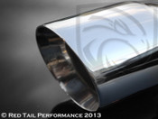 Exhaust Muffler Tip Round Forward Slash Cut Double Wall Inner Bevel 2.25" Inlet / ID, 3.5" Outlet / OD #RTP-049AC