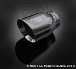 Exhaust Muffler Tip Round Forward Slash Cut Double Wall Inner Bevel 2.5" Inlet / ID, 3.5" Outlet / OD #RTP-038