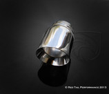 Exhaust Muffler Tip Round Forward Slash Cut Double Wall 3" Inlet / ID, 4" Outlet / OD #RTP-069