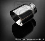 Exhaust Muffler Tip Round Forward Slash Cut Double Wall Inner Bevel 2.5" Inlet / ID, 4" Outlet / OD #RTP-042