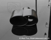 Exhaust Muffler Tip Quad Fused Oval Rolled Edge 2.25" Inlet / ID, 7.35"X3.25" Outer Dimension/ OD #RTP-027B