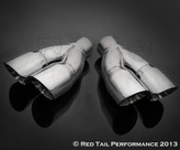 Exhaust Muffler Tip Dual Round Staggered Forward Slash Cut Rolled Edge 2.5" Inlet / ID, 3" Outlet / OD, 9.5" Length. 6.25" Outer Width #RTP-037LR