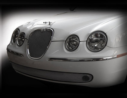 Jaguar S-Type Lower Mesh Grille (Bright stainless or Black) 05-07 - Mina  Gallery Inc