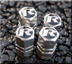 "R" Performance Valve Stem Cap Set (Black option)