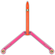 REFERENCE ONLY - Spyderco Baliyo YUS101 Heavy Duty Butterfly Ink Pen, Pink/Orange Body, Blue Ink