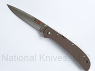 Al Mar Eagle HD 5HDET-ZL Folding Knife, 4" Plain Edge Laminated ZDP-189 Blade, Earth Brown G-10 Handle