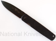 Emerson Knives A-100 BT Folding Knife, Black 3.625" Plain Edge Blade, Black G-10 Handle