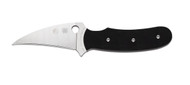 Spyderco Reverse FB34GP Fixed Blade Knife, 3.5" Plain Edge Blade, Black G-10 Handle, Sheath