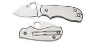 REFERENCE ONLY - Spyderco Squeak C154TIP Sprint Run Folding Knife, 2" Plain Edge Elmax Blade, Titanium Handle