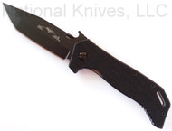 Emerson Knives ETAK B BT Folding Knife, Black 3.9" Plain Edge 154CM Blade, Black G-10 Handle, Emerson "Wave" Opener