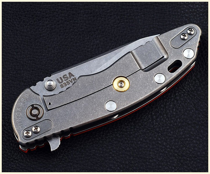 Rick Hinderer Knives Lockbar Stabilizer Brass National Knives, LLC
