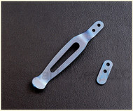 Rick Hinderer Knives Pocket Clip & Filler Tab Set - Stonewash Blue Titanium