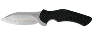 REFERENCE ONLY - Kershaw Junkyard Dog II 1725CB Flipper Folding Knife, 3.75" Plain Edge 14C28N and D2 Composite Blade, Black G-10 Handle