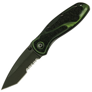 Kershaw Blur 1670BGTST Limited Edition Assisted Opening Folding Knife, 3.375" Partially Serrated BDZ-1 Blade, Smoke Green Handle