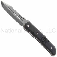 CRKT Bob Terzuola BT-70 7460 Folding Knife, 4.062" Plain Edge Blade, Black G-10 Handle