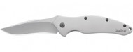 Kershaw Shallot 1840 Assisted Opening Knife, 3.5" Plain Edge Blade, Stainless Steel Handle