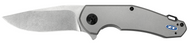 Zero Tolerance 0220 Flipper Folding Knife, Stonewashed 3.5" Plain Edge Blade, Bead Blasted Titanium Handle