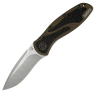 Kershaw Blur 1670SWBR Assisted Opening Knife, Stonewashed 3-3/8" Plain Elmax Blade