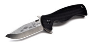Emerson Knives Sheepdog Spear Point SF Flipper Folding Knife, Satin 3.5" Plain Edge 154CM Blade, Black G-10 Handle, Emerson "Wave" Opener
