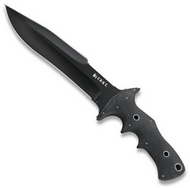 CRKT Hammond FE7 2208 Fixed Blade Knife, Black 7.312" Plain Edge Blade, Sharpened Top Leading Edge, Black G-10 Handle, Sheath