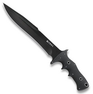 CRKT Hammond FE9 2210 Fixed Blade Knife, Black 9" Plain Edge Blade, Sharpened Top Leading Edge, Black G-10 Handle, Sheath