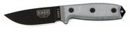 ESEE 3 Knife 3P-MB Black 1095 PlainEdge Blade Gray Micarta Coyote Brown Sheath