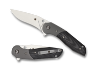 REFERENCE ONLY - Spyderco Hanan C227GP Folding Knife, Plain Edge Blade, Stainless Steel and Smooth Black G-10 Handle
