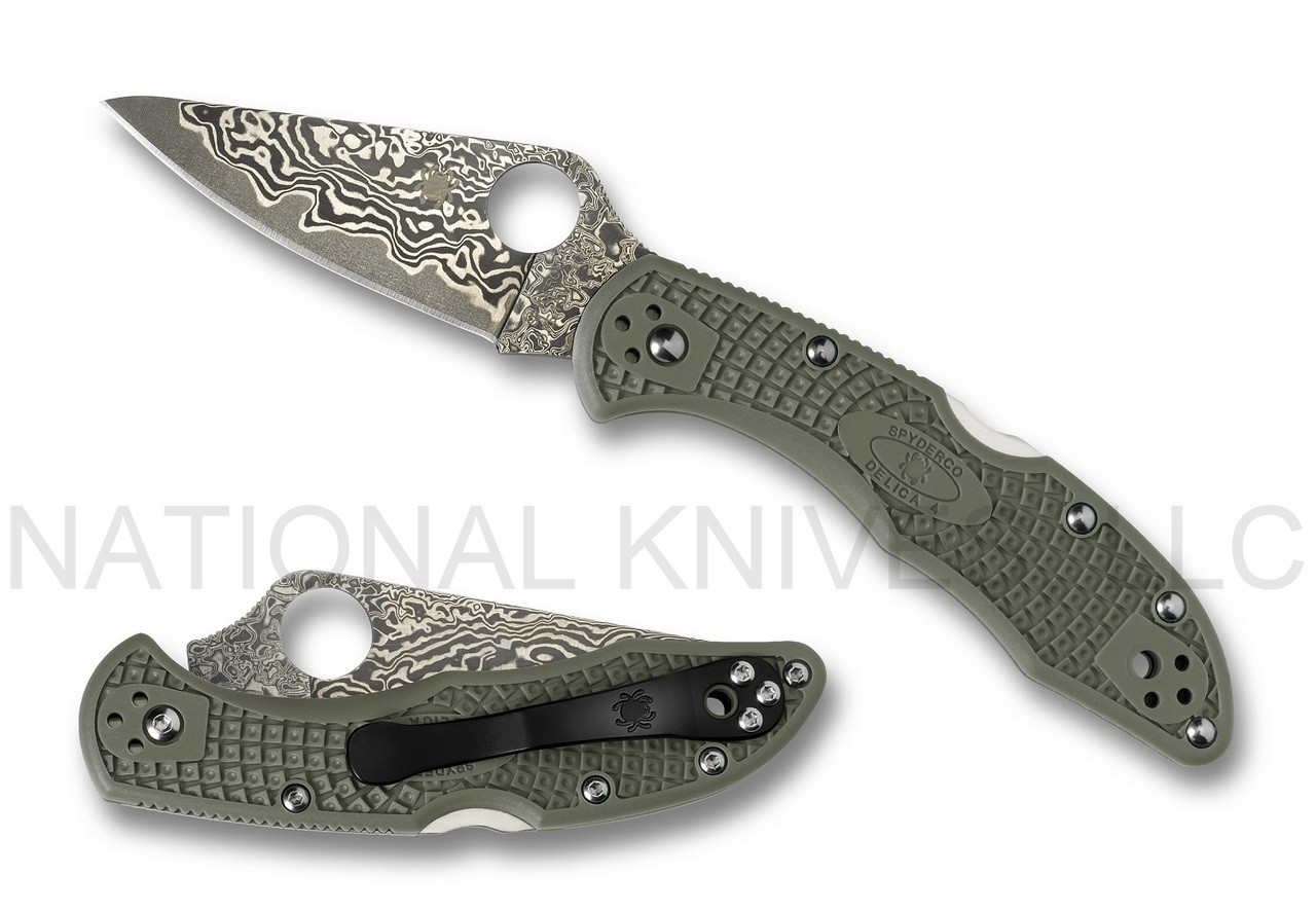 Spyderco Delica 4 Damascus C11PFGD4 Knife For Reference National Knives, LLC