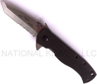 Emerson Knives CQC-7F SFS Flipper Folding Knife, Satin 3.3" Partially Serrated 154CM Blade, Black G-10 Handle, Emerson "Wave" Opener