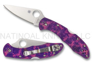 REFERENCE ONLY - Spyderco Delica 4 C11ZFPPN Folding Knife, 2.875" Plain Edge Blade, Zome Pink and Purple FRN Handle