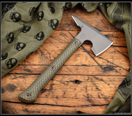 RMJ Tactical Jenny Wren SPIKE Tomahawk 80CRV2 Steel Dirty Olive G-10 - Scabbard