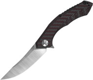 Zero Tolerance 0462 Folding Knife 3.7" 20CV Blade Black and Red Carbon Fiber