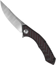 Zero Tolerance 0462 Folding Knife 3.7" 20CV Blade Black and Red Carbon Fiber