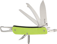 Ruike Knives Trekker Rescue LD43 Multitool 3.4" Blade 15 Functions Yellow-Green
