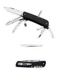 Ruike Knives Criterion L41-B Multitool Knife 3.4" Blade Black G-10 - 22-Function