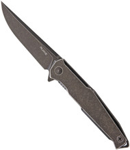 Ruike Knives P108-SB Folding Knife Black 3.5" Plain Edge Blade Black Stainless