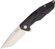 Ruike Knives P138-B Folding Knife Satin 3.6" Blade Black G-10 Handle