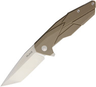 Ruike Knives P138-W Folding Knife Satin 3.6" Blade Sand G-10 Handle