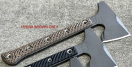 REFERENCE ONLY - RMJ Tactical Jenny Wren Hammer Pole Tomahawk, 2.656" Forward Edge 80CRV2, Hyena Brown Handle, Sheath