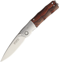Mcusta Bamboo MC-145R Folding Knife 2.81" Plain Edge Blade Brown Wood Handle