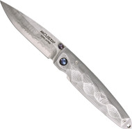 Mcusta Tsuchi MC-34D Damascus Folding Knife 2.81" Plain Edge Damascus Blade