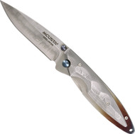 Mcusta Kusumi MC-31D Folding Knife 2.81" Plain Edge Damascus Blade