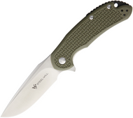 Steel Will Knives Cutjack C22-1OD Folding Knife, 3.5" Plain Edge D2 Blade, Olive Drab FRN Handle