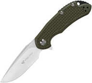 Steel Will Knives Cutjack Mini C22M-1OD Folding Knife, 3.062" Plain Edge D2 Blade, Olive Drab FRN Handle