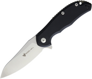 Steel Will Knives Modus F25-31 Folding Knife, 3.312" Plain Edge M390 Blade, Black G-10 Handle