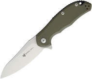 Steel Will Knives Modus F25-32 Folding Knife, 3.312" Plain Edge M390 Blade, Olive Drab G-10 Handle