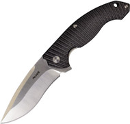 Ruike Knives P852-B Folding Knife 3.625" Plain Edge Blade Black G-10 Handle
