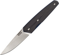 Ruike Knives P848-B Folding Knife 3.5" Plain Edge Blade Black G-10 Handle