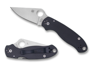 Spyderco Para 3 C223CF52100P Folding Knife, Satin Plain Edge 52100 Blade, Black Carbon Fiber Handle