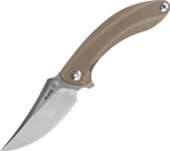 Ruike Knives P155-W Folding Knife Satin 3.5" Blade Desert Tan G-10 Handle